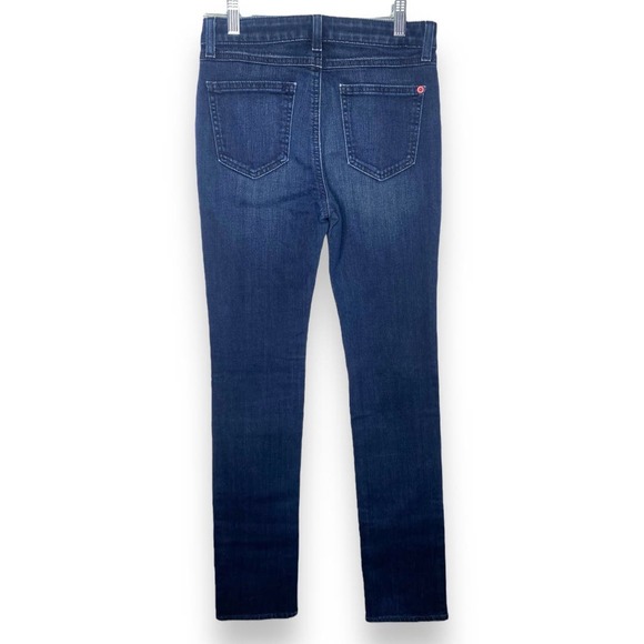 Spanx Slim X Straight Blue Mid rise Dark Wash Denim Jeans Size 25 - Picture 7 of 7